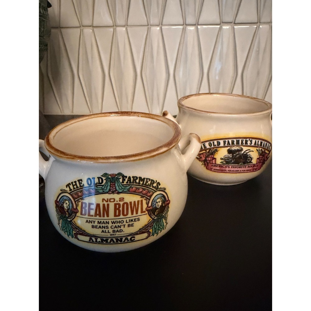 Vintage 1994 Westwood Old Farmers Almanac NO 2 Bean Bowl Soup Bowl - Set of 4